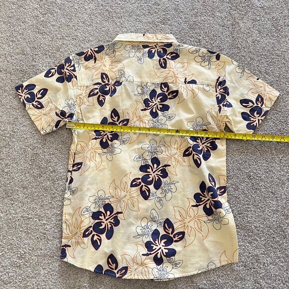 Hawaiian Floral Vacation Vintage Inspired Button Up Cotton Collared Shirt S NWT - Picture 7 of 8